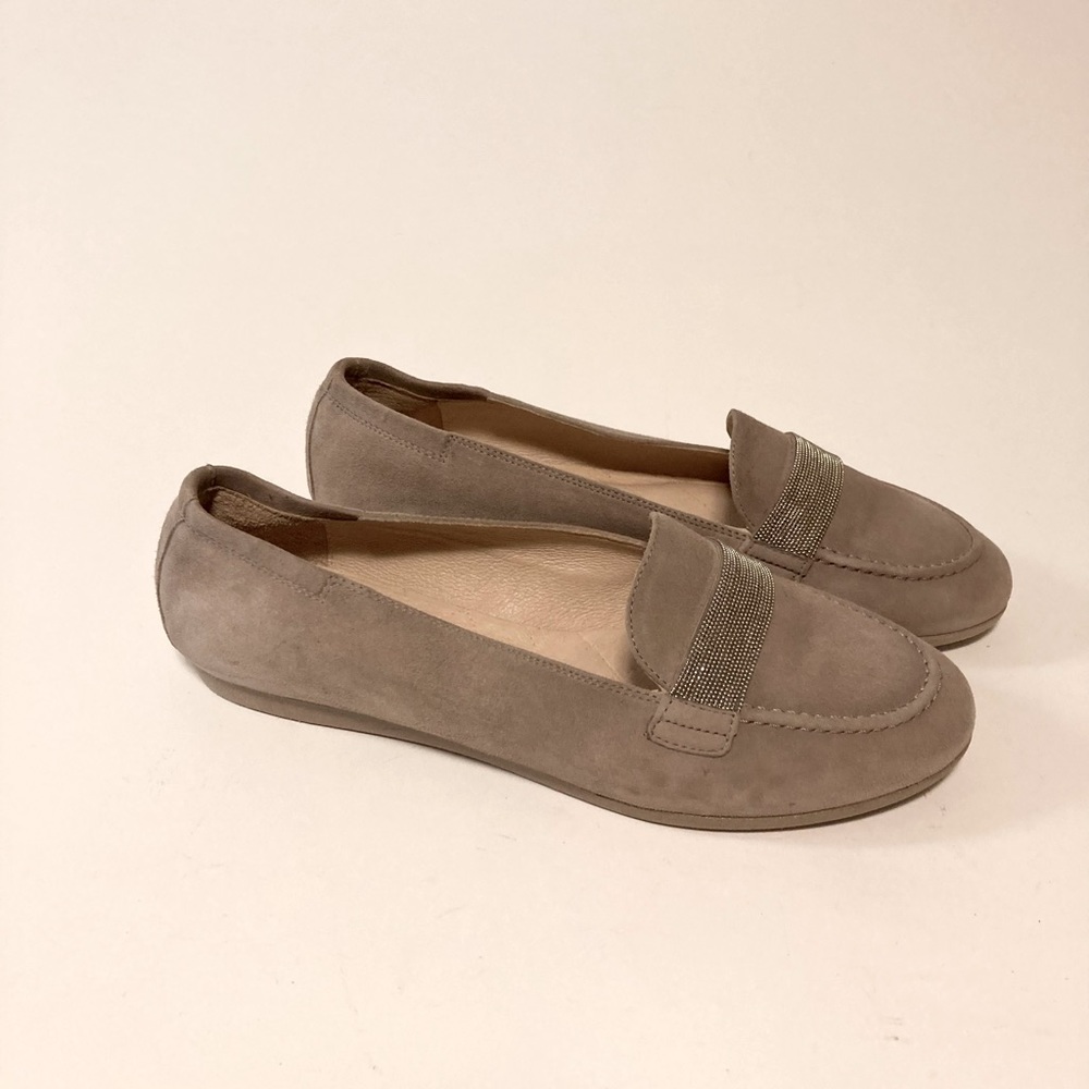 Hispanitas Joy is a Choice Grey Genuine Leather Suede Loafers size EUR42, US11.5